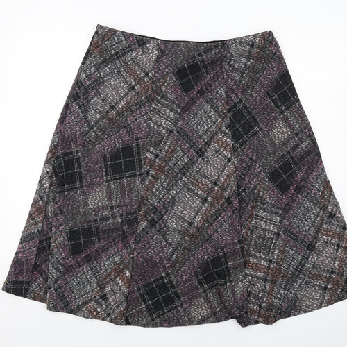 Anna Rose Womens Multicoloured Plaid Polyester Swing Skirt Size 16