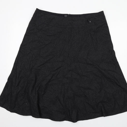 NEXT Womens Grey Wool Swing Skirt Size 18 Zip