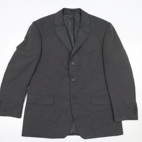 BHS Mens Grey Polyester Jacket Suit Jacket Size 42 Regular