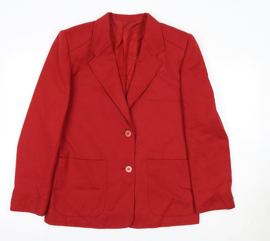 Reldan Womens Red Wool Jacket Suit Jacket Size 10 - Shoulder Pads
