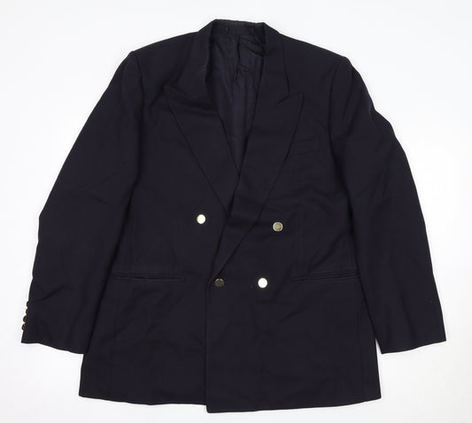 St Michael Mens Blue Polyester Jacket Suit Jacket Size 42 Regular