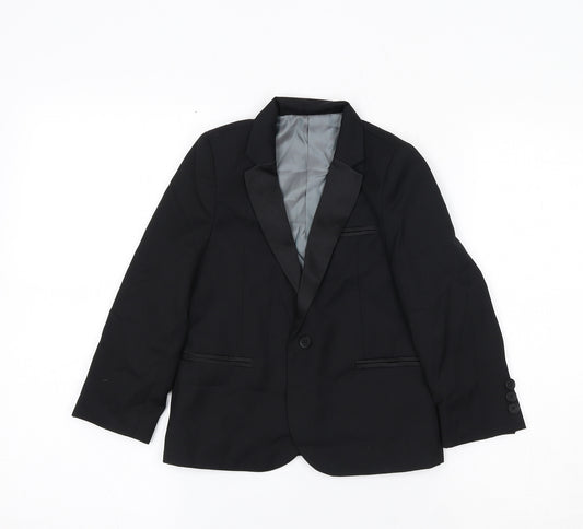 Marks and Spencer Boys Black Jacket Blazer Size 4-5 Years Button
