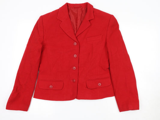 NEXT Womens Red Wool Jacket Blazer Size 12