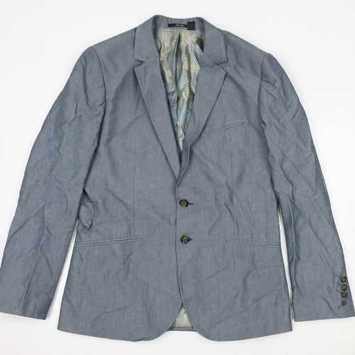 Ted Baker Mens Blue Cotton Jacket Suit Jacket Size 40 Regular