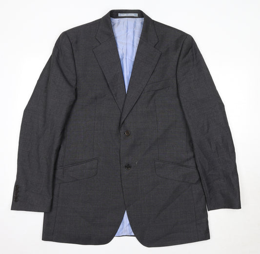 Allen Mens Grey Wool Jacket Suit Jacket Size 42 Regular