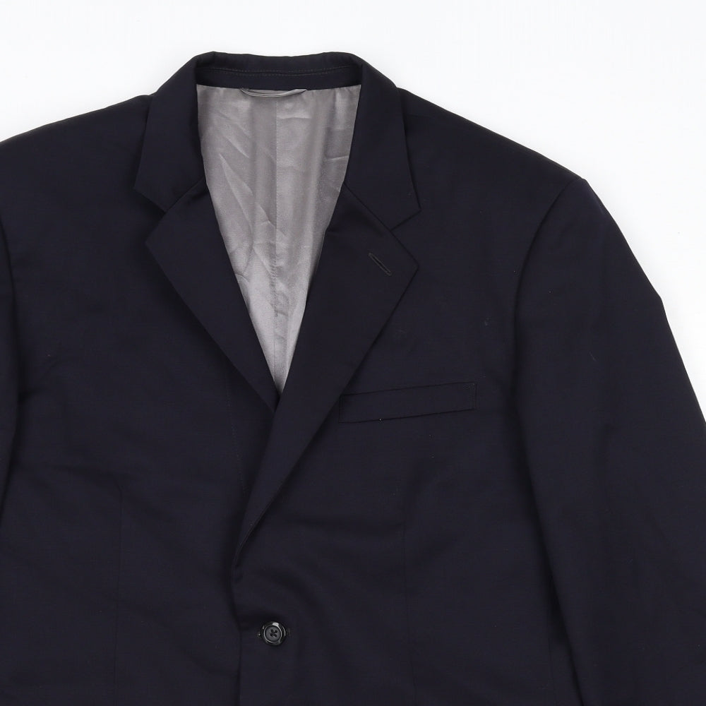 Kings & Allen Mens Blue Polyester Jacket Suit Jacket Size 44 Regular