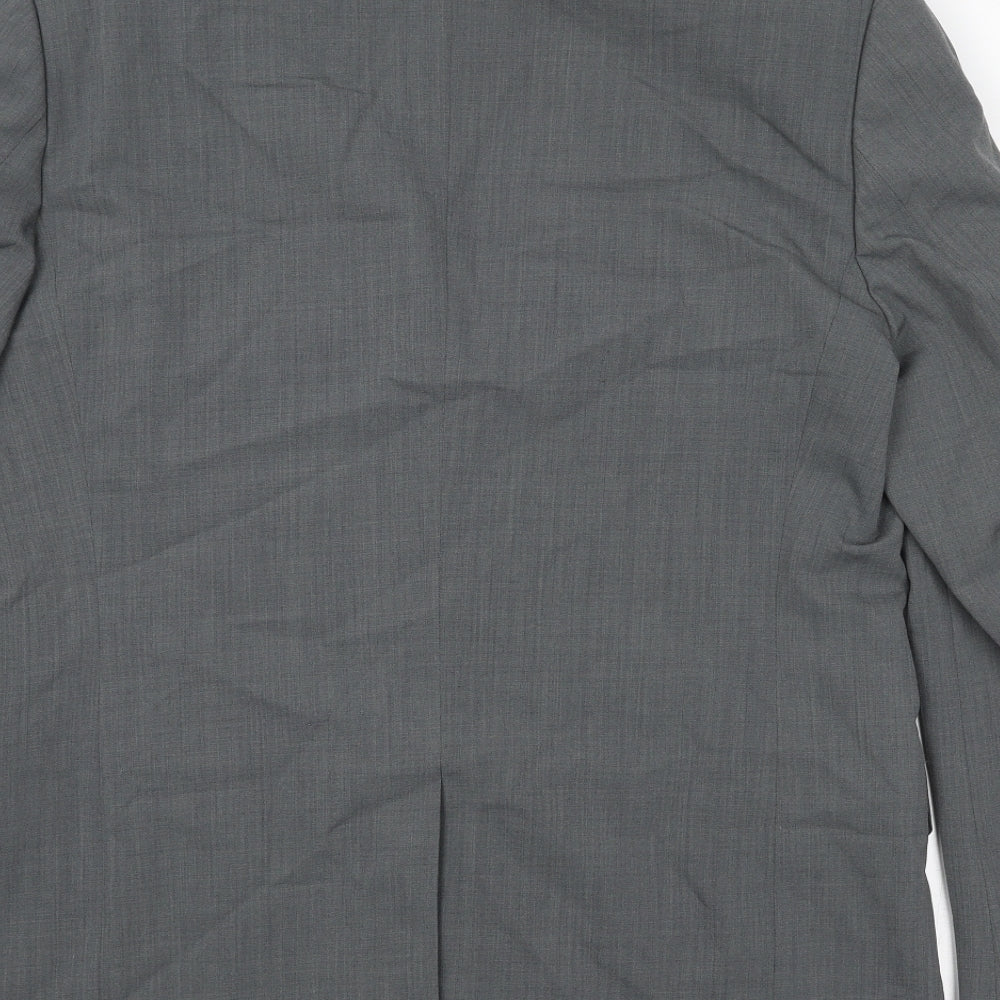 Ted Baker Mens Grey Polyester Jacket Suit Jacket Size 44 Regular