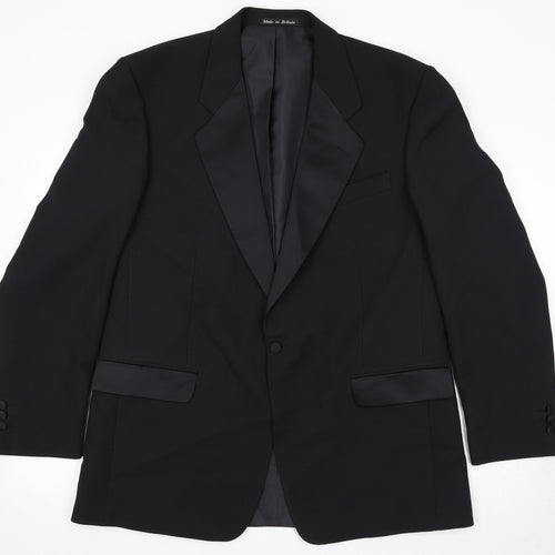 Dunn & Co Mens Black Polyester Tuxedo Suit Jacket Size 44 Regular