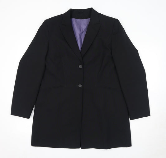 Dorothy Perkins Womens Black Polyester Jacket Suit Jacket Size 18 - Shoulder Pads