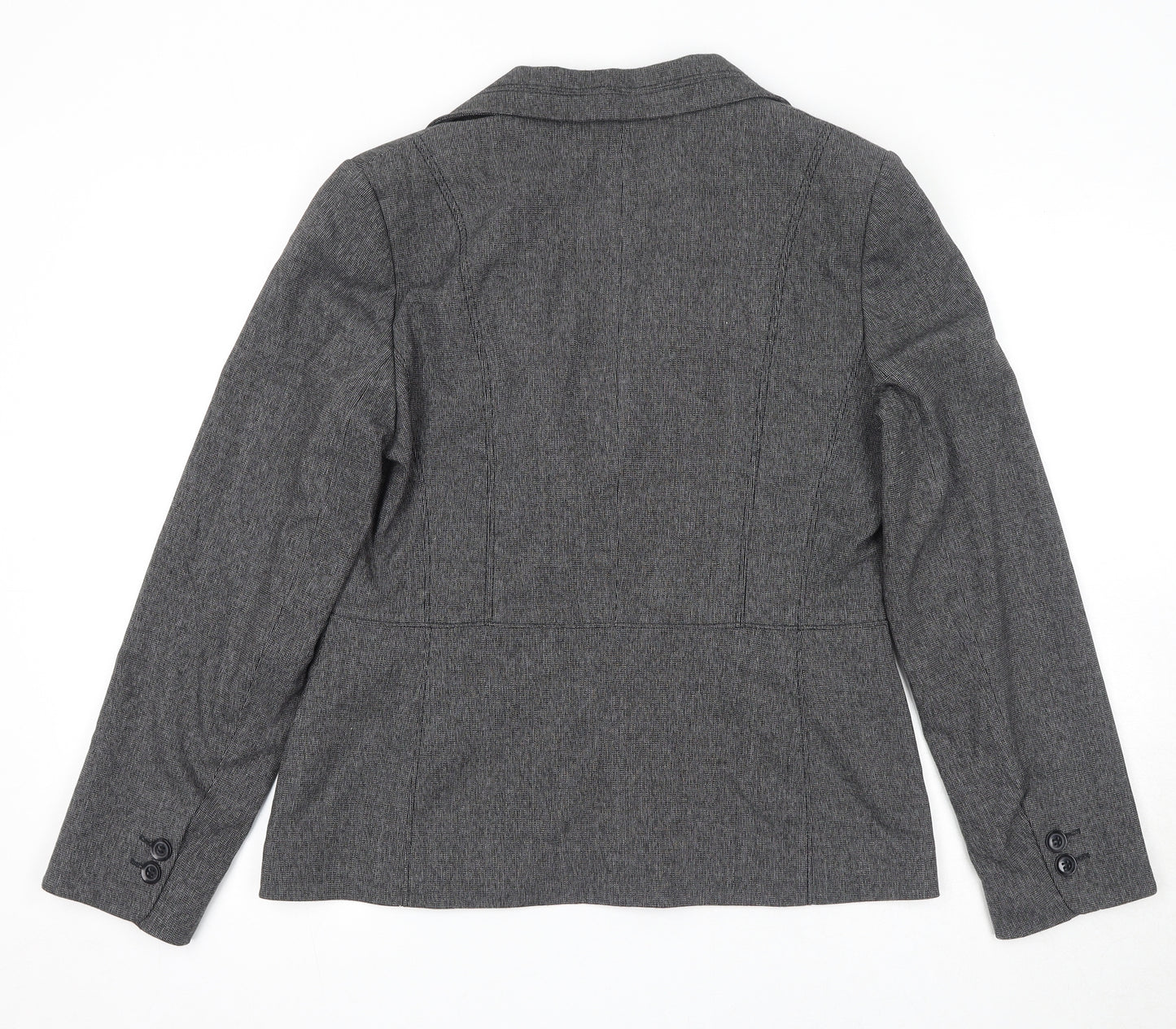 Autonomy Womens Grey Polyester Jacket Blazer Size 12 - Shoulder Pads