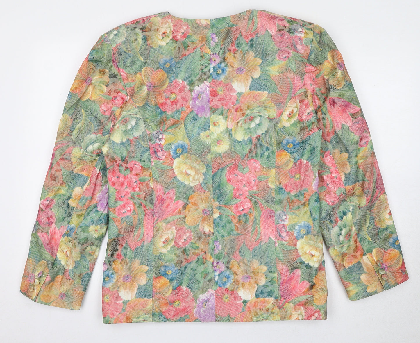 Galvia Womens Multicoloured Floral Jacket Blazer Size 14 Button