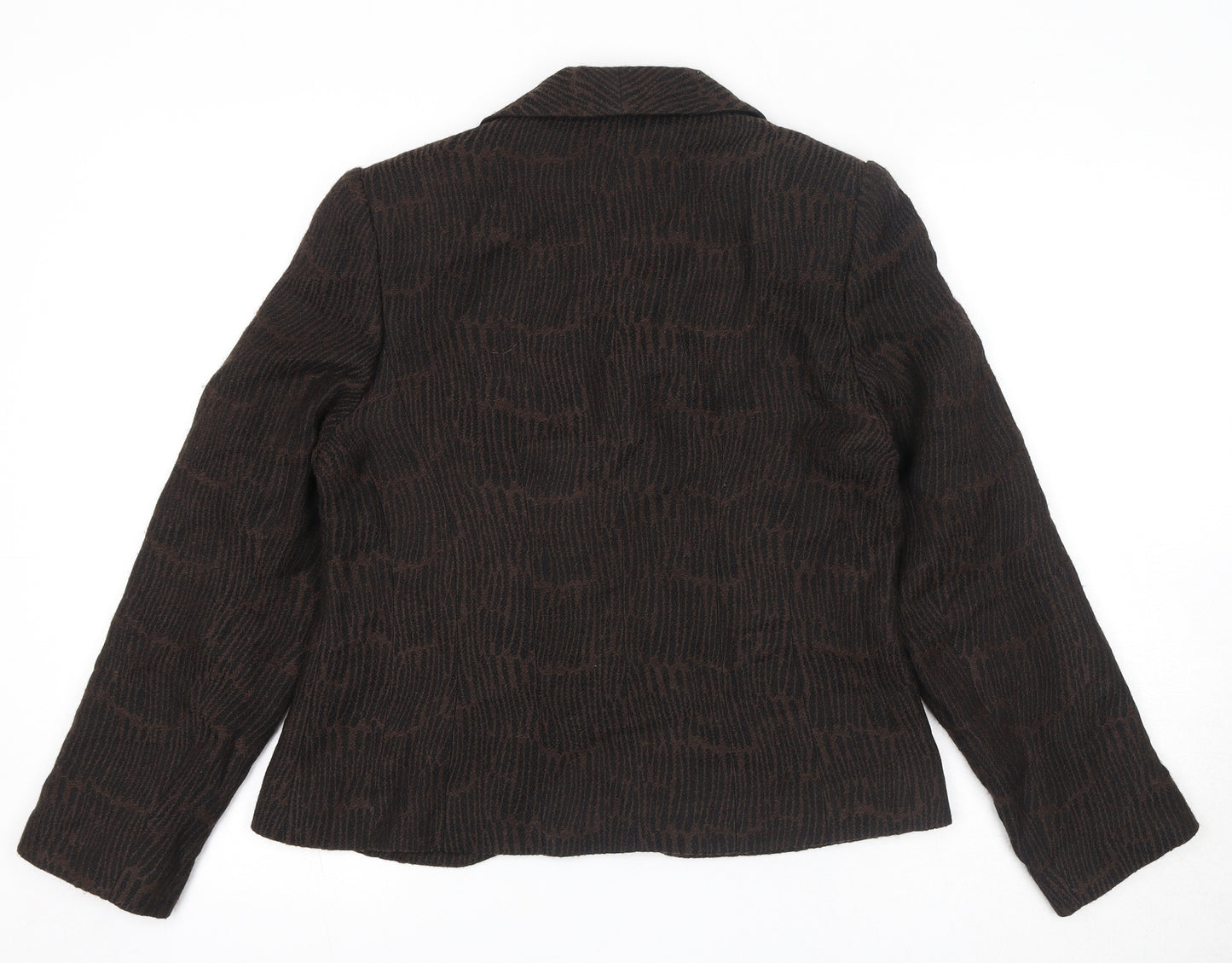 Minuet Womens Brown Geometric Jacket Size 12 Buckle