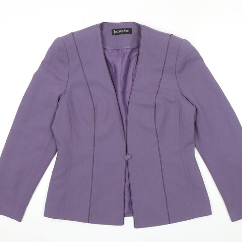 Jacques Vert Womens Purple Jacket Blazer Size 10 Button