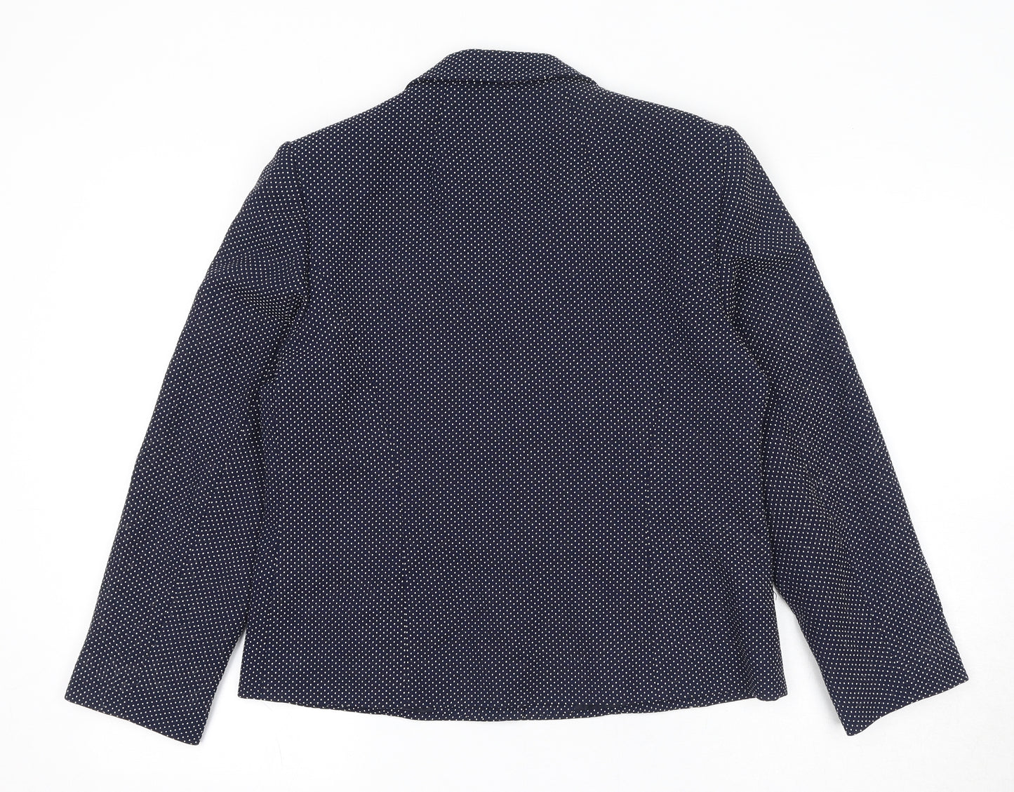 Eastex Womens Blue Polka Dot Jacket Blazer Size 12 Button