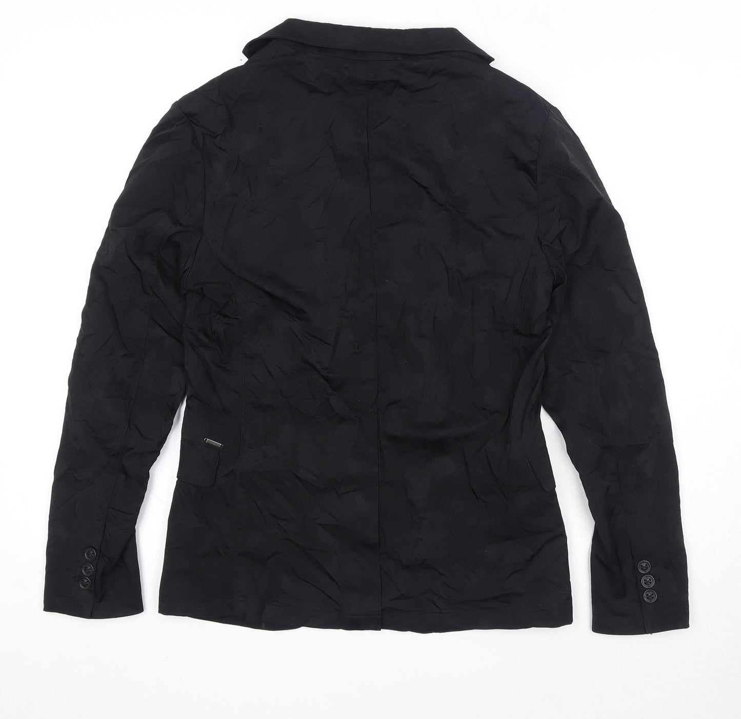 Zara Womens Black Jacket Blazer Size 14 Button