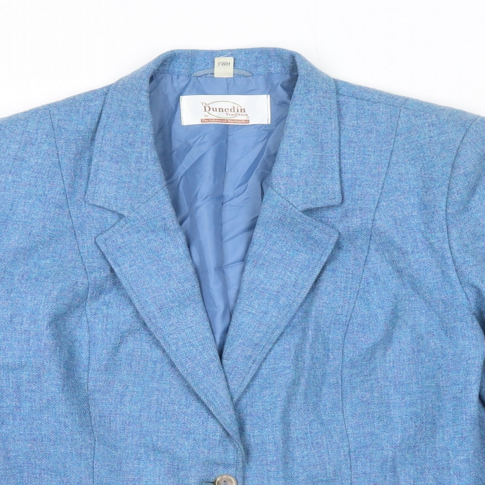 EWM Womens Blue Jacket Blazer Size 16 Button