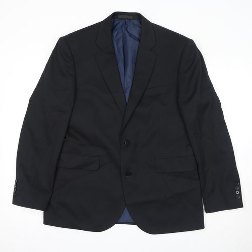 John Lewis Mens Black Polyester Jacket Suit Jacket Size 40 Regular