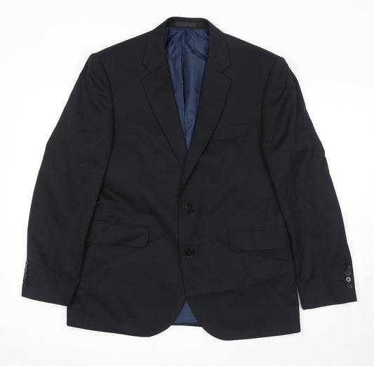 John Lewis Mens Black Polyester Jacket Suit Jacket Size 40 Regular