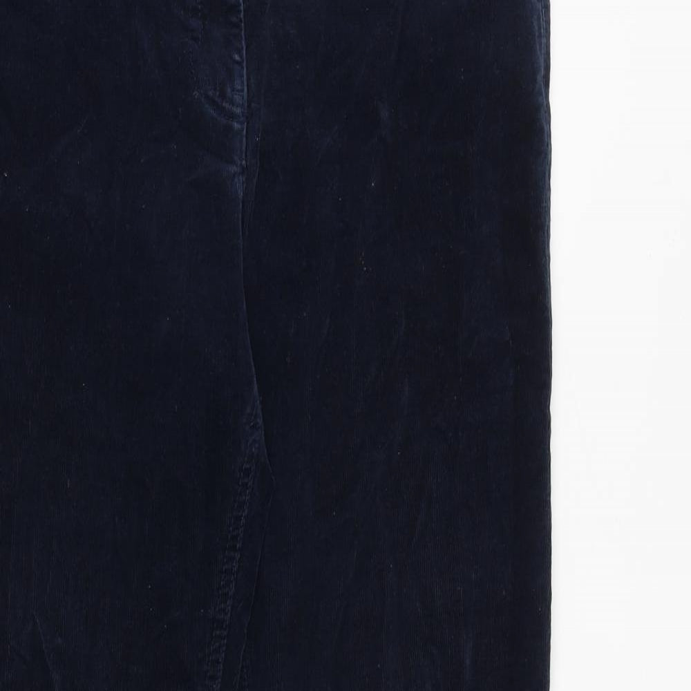NEXT Womens Blue Cotton Trousers Size 14 Regular Zip