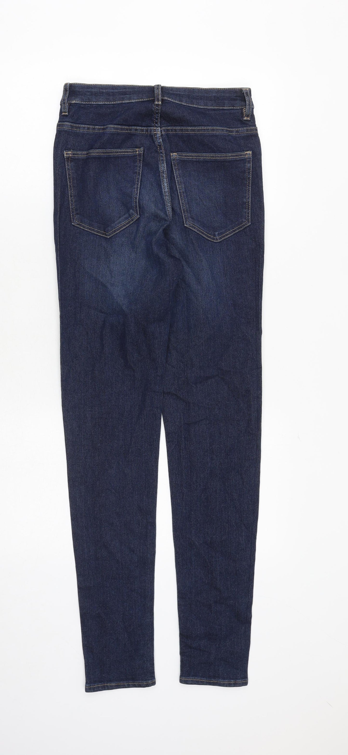 H&M Womens Blue Cotton Skinny Jeans Size 8 Slim Zip