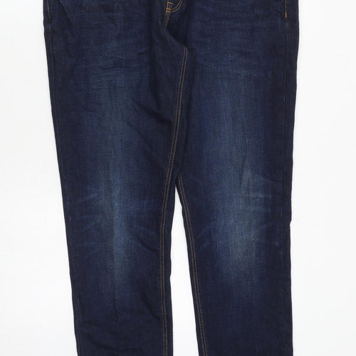 NEXT Mens Blue Cotton Straight Jeans Size 34 in Slim Zip