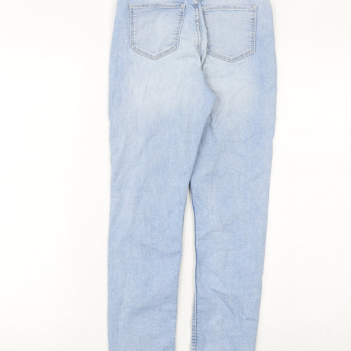 H&M Girls Blue Cotton Skinny Jeans Size 11-12 Years Regular Zip