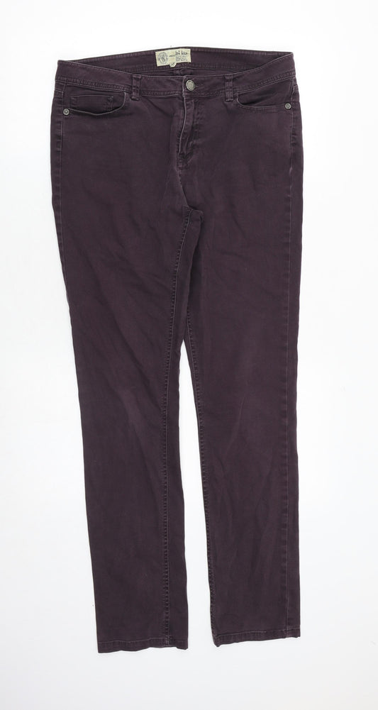 Fat Face Womens Purple Cotton Skinny Jeans Size 12 Regular Zip