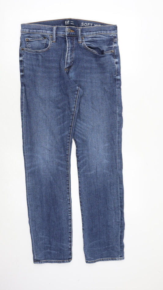 Gap Mens Blue Cotton Skinny Jeans Size 32 in L32 in Slim Zip