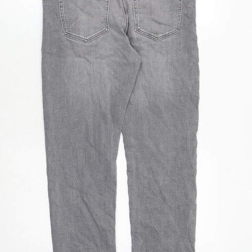 River Island Mens Grey Cotton Straight Jeans Size 30 in Regular Zip - Short Leg