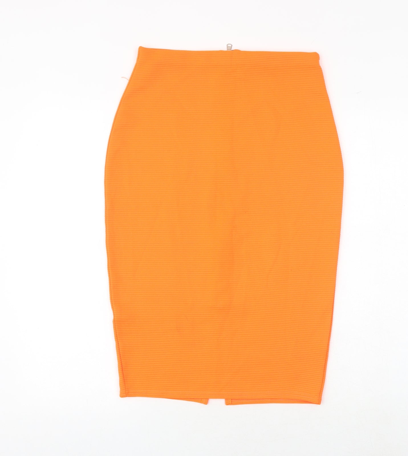River Island Womens Orange Polyester Straight & Pencil Skirt Size 12 Zip