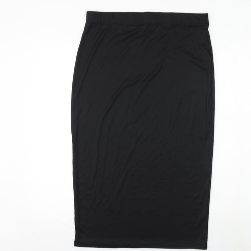 Boohoo Womens Black Polyester Straight & Pencil Skirt Size 34 in
