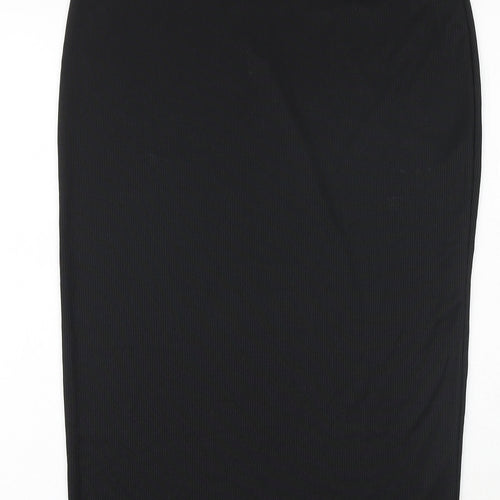 Boohoo Womens Black Polyester Straight & Pencil Skirt Size 34 in