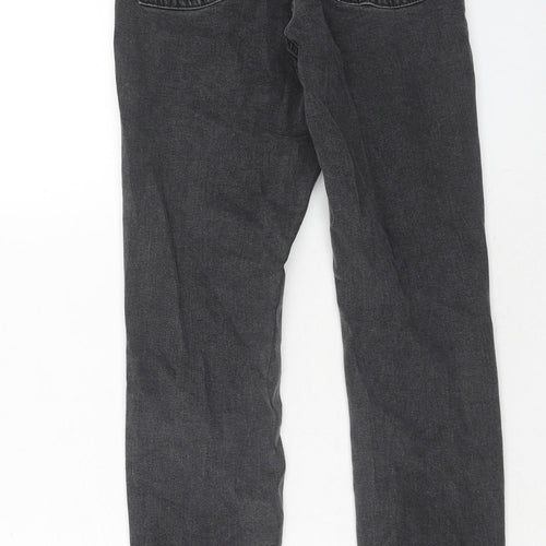 COLLUSION Womens Grey Cotton Straight Jeans Size 25 in L32 in Slim Zip