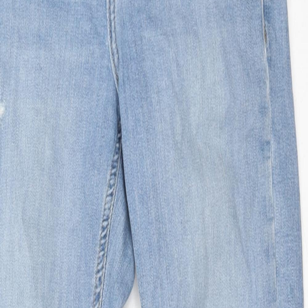Topshop Womens Blue Cotton Skinny Jeans Size 25 in L28 in Regular Zip