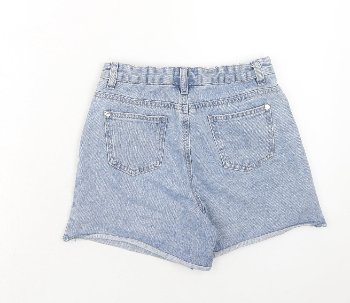 Lipsy Girls Blue Cotton Bermuda Shorts Size 13-14 Years Regular Zip