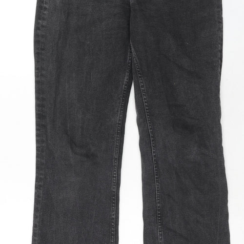 Monki Womens Black Cotton Bootcut Jeans Size 28 in Regular Zip