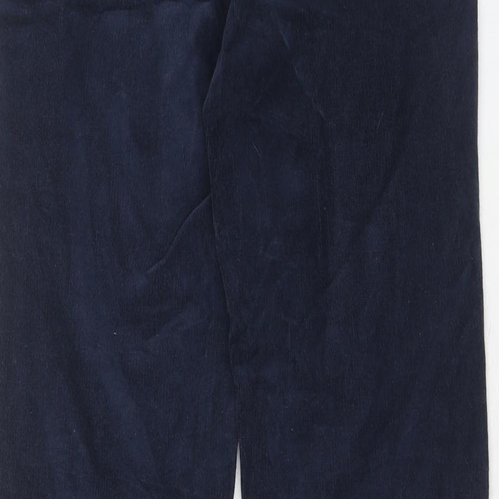 Marks and Spencer Womens Blue Cotton Trousers Size 10 Regular Zip