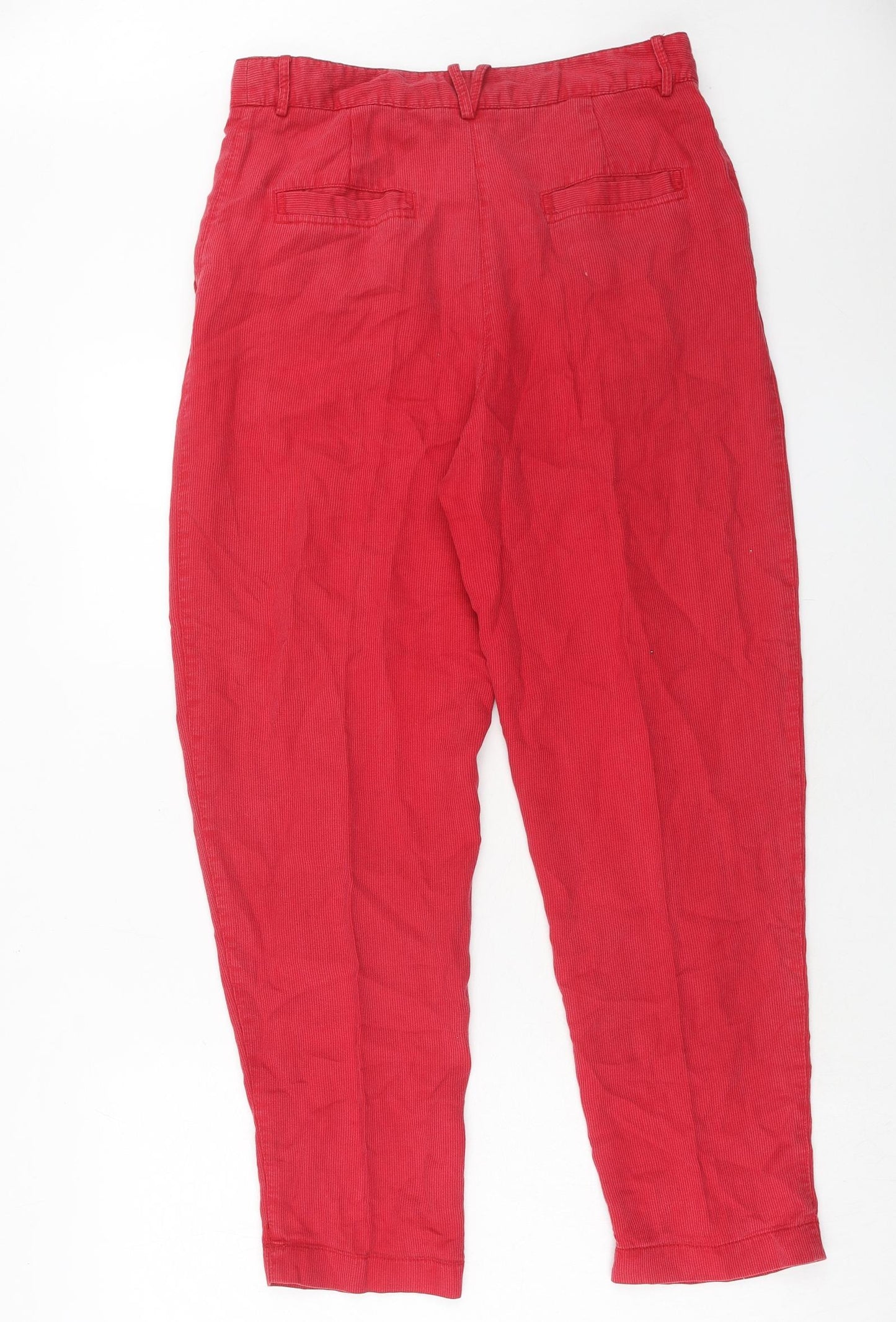 Topshop Womens Red Lyocell Dress Pants Trousers Size 14 Regular Zip