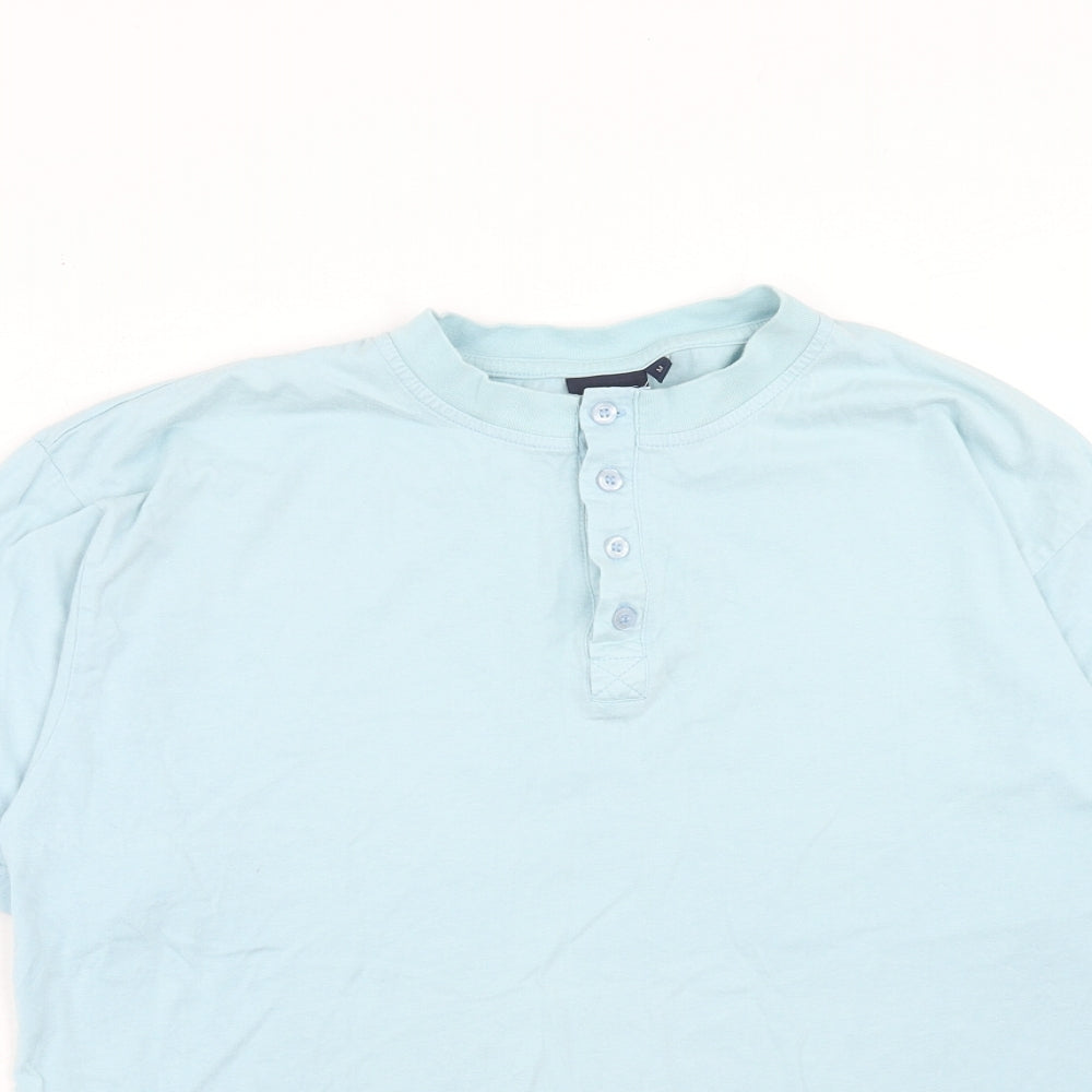 Cotton Traders Mens Blue Cotton T-Shirt Size M Round Neck
