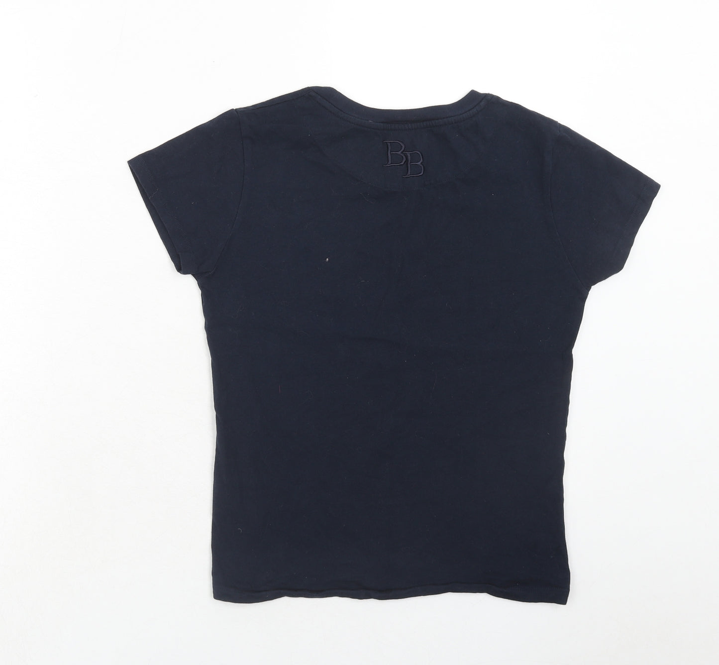 Salcombe Clothing Company Womens Blue Cotton Basic T-Shirt Size S Round Neck