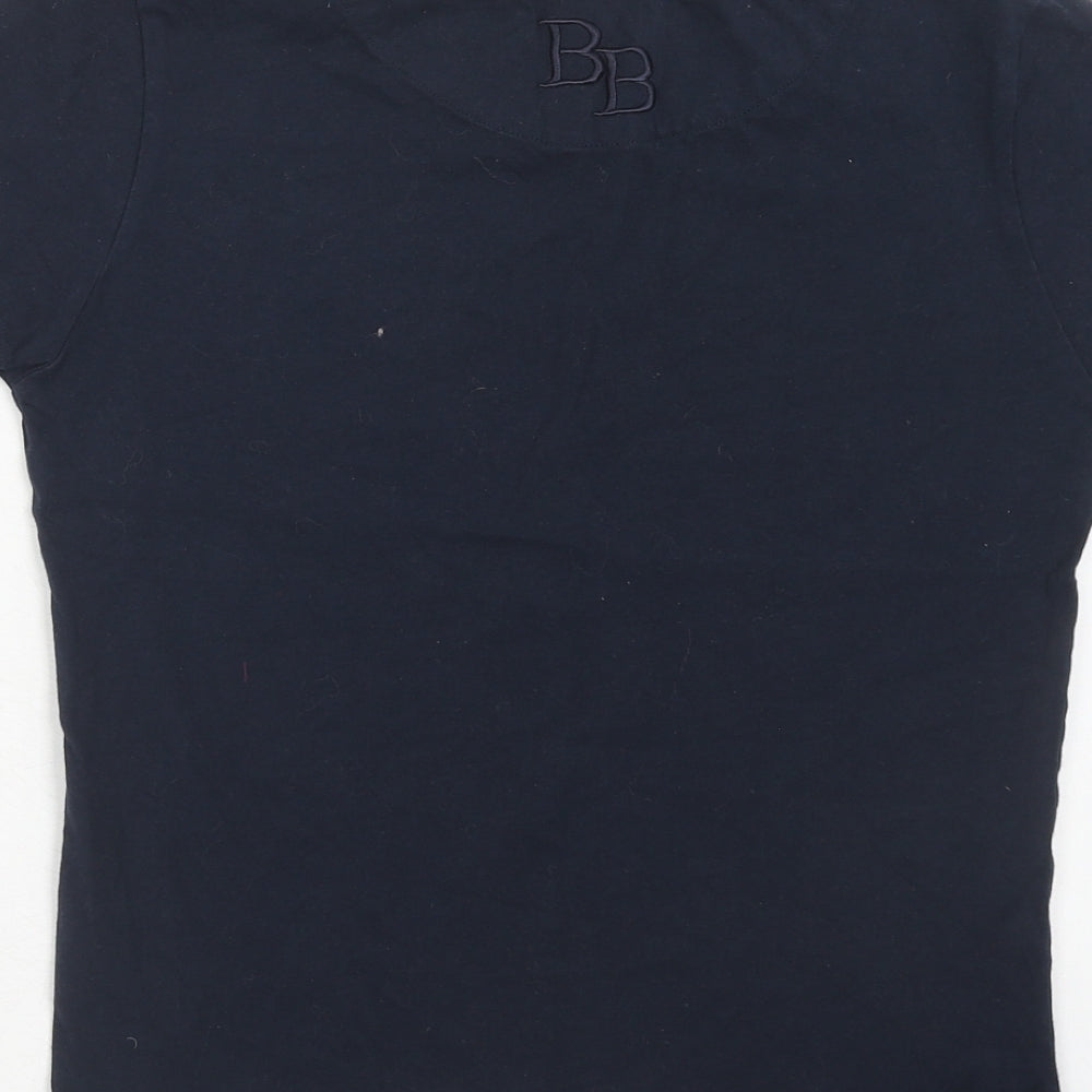 Salcombe Clothing Company Womens Blue Cotton Basic T-Shirt Size S Round Neck