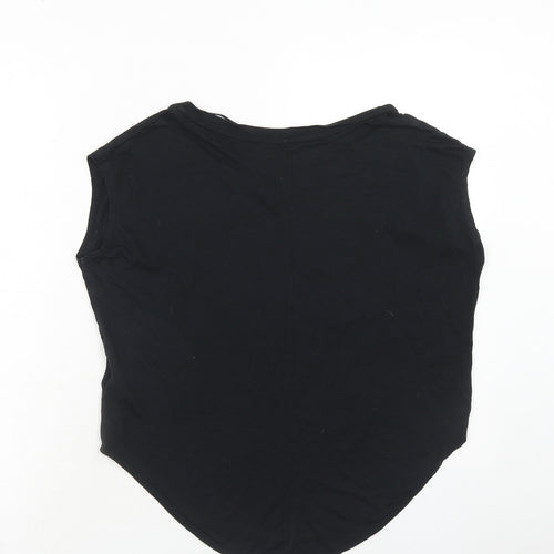 Nike Womens Black Polyester Basic T-Shirt Size S Round Neck
