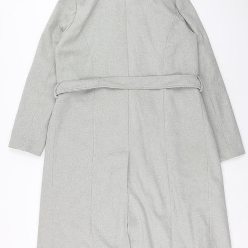 New Look Womens Grey Overcoat Coat Size 14 Button