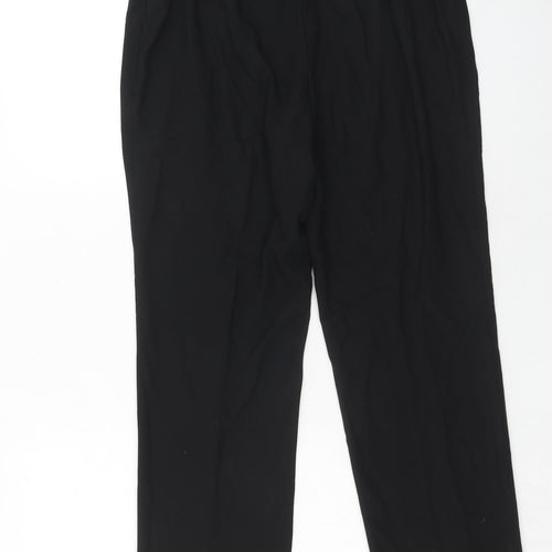 Marks and Spencer Womens Black Polyester Dress Pants Trousers Size 14 Regular Zip
