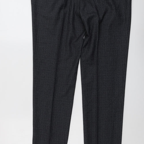 Marks and Spencer Mens Blue Polyester Trousers Size 36 in L33 in Regular Button