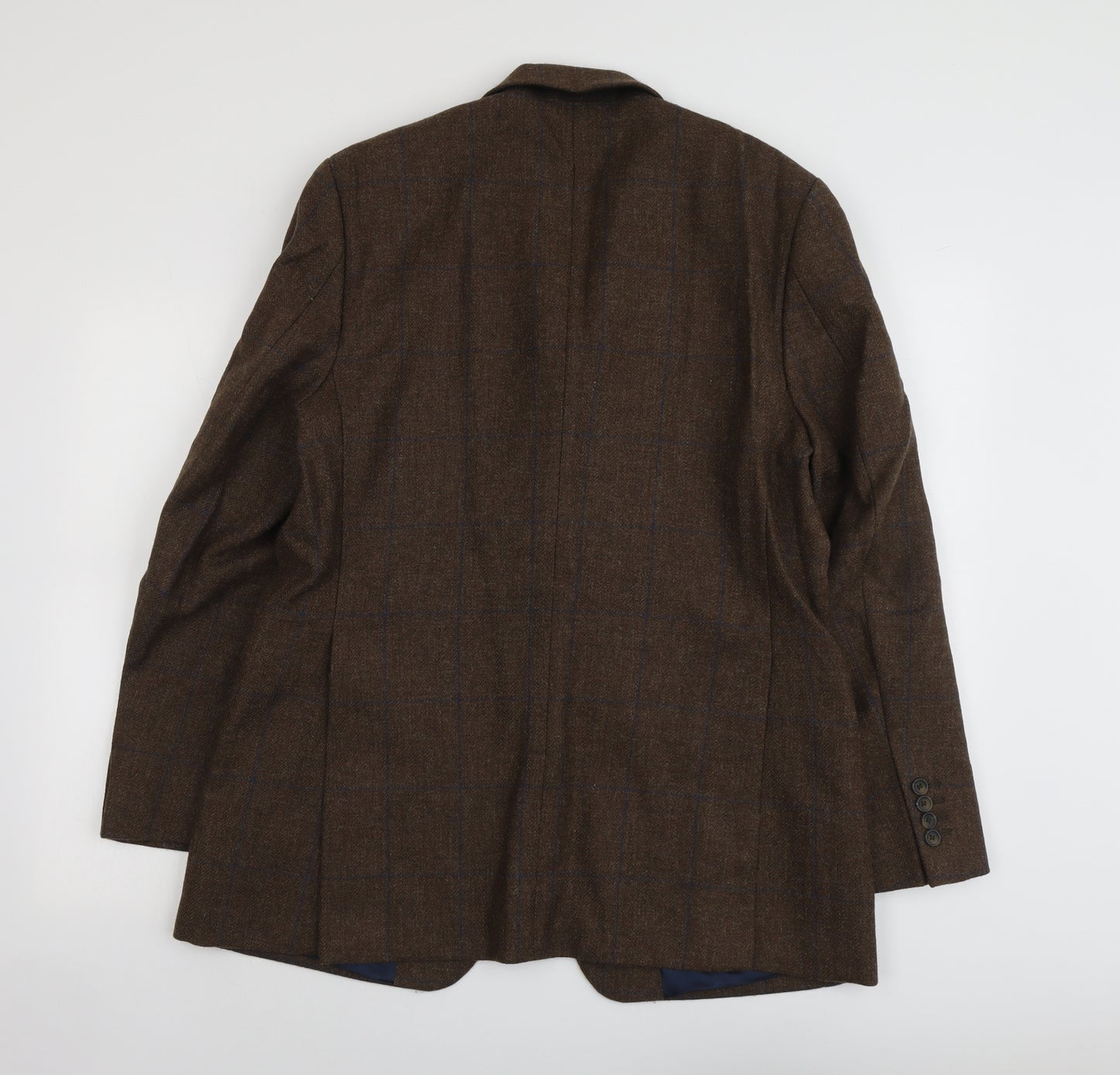 Joseph Turner Mens Brown Check Wool Jacket Blazer Size 40 Regular