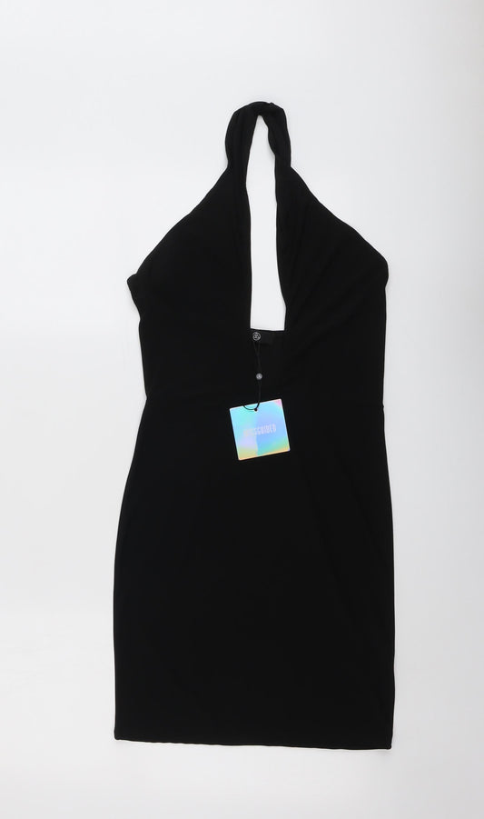 Missguided Womens Black Polyester Bodycon Size 10 Halter Pullover