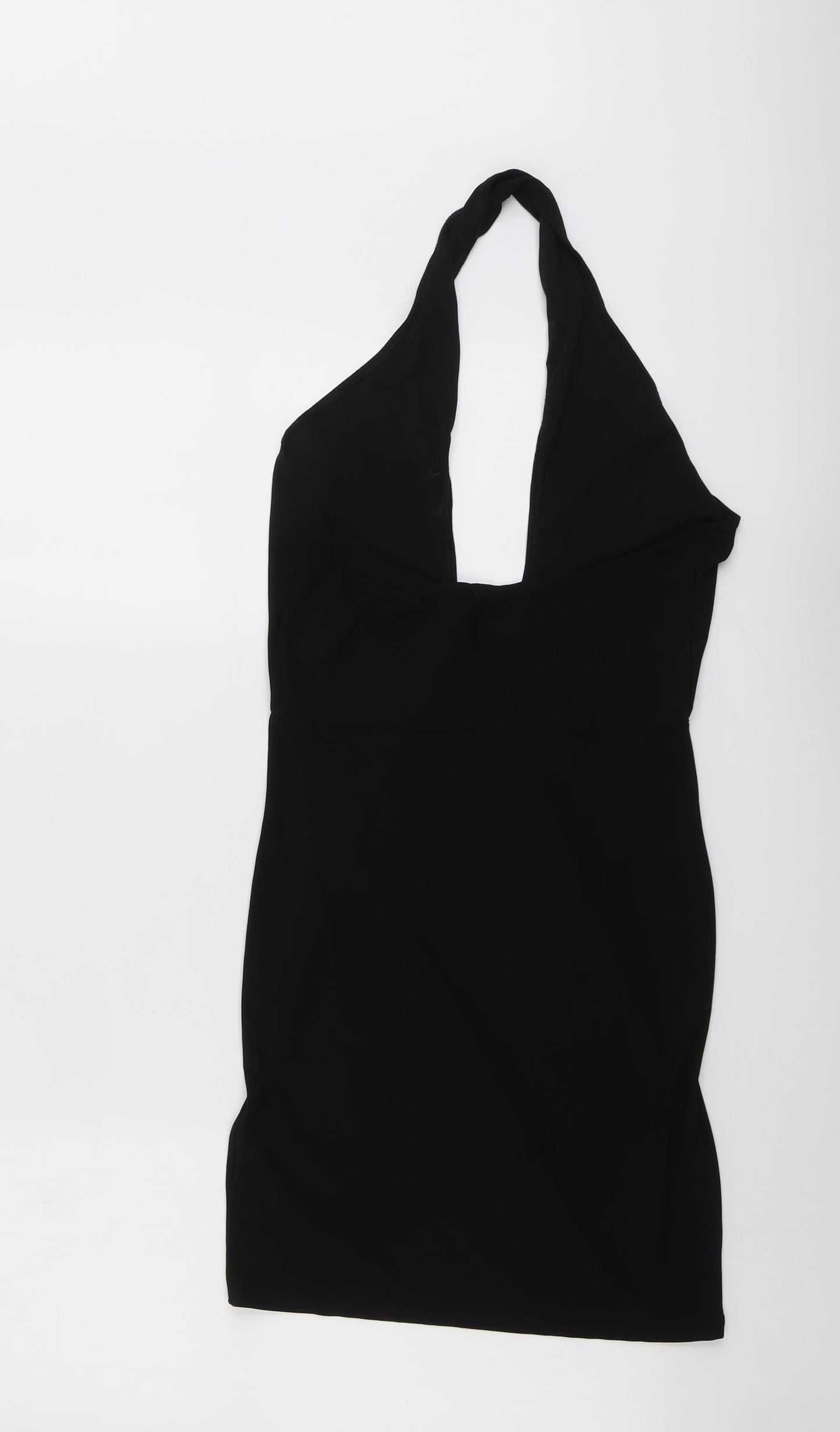 Missguided Womens Black Polyester Bodycon Size 10 Halter Pullover