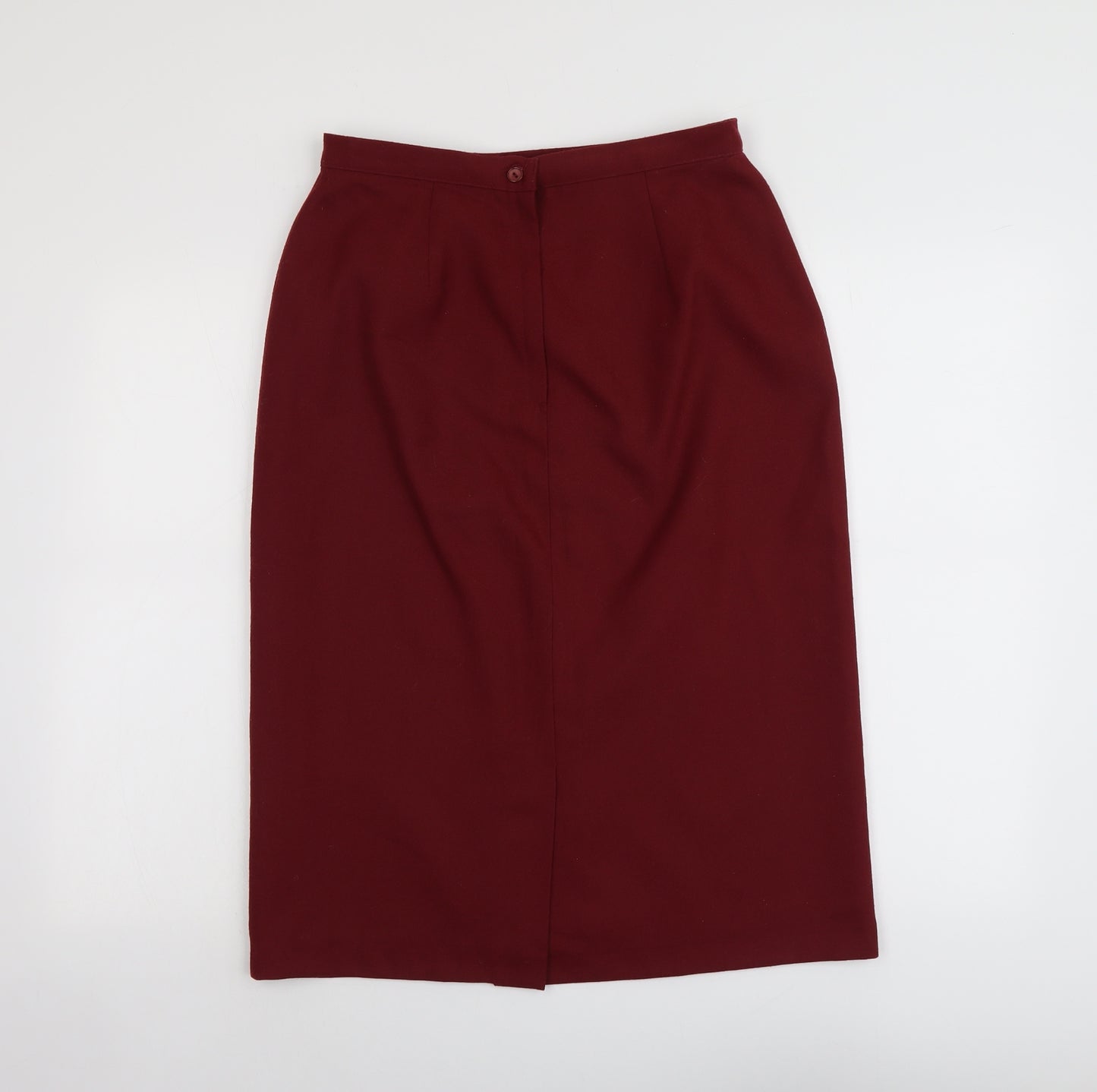 BHS Womens Red Polyester Straight & Pencil Skirt Size 14 Zip