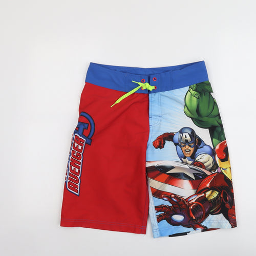 H&M Boys Multicoloured Polyester Bermuda Shorts Size 14 Years Regular Drawstring - Avengers Swim Shorts